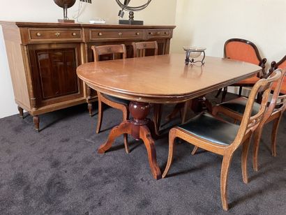 Dining room table, four Restoration style...
