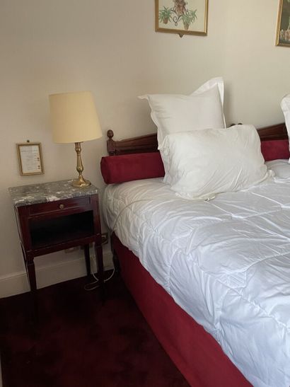 Two single beds, Directoire style headboard...