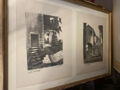 Lot of 18 framed pieces of different sub...