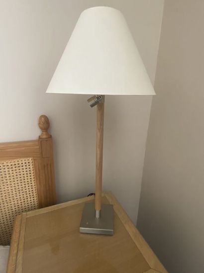 Two bedside reading lamps with chromed metal...