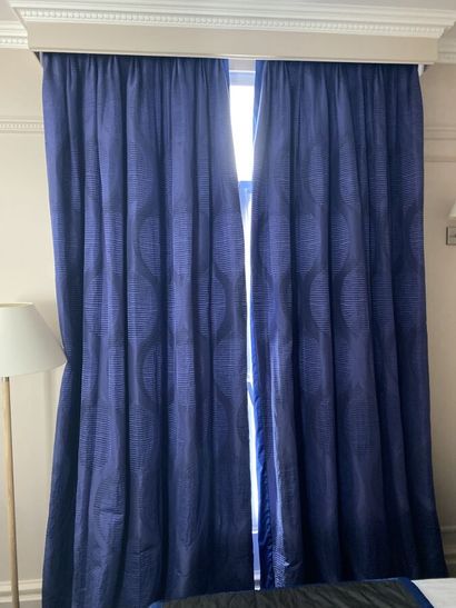 Two pairs of curtains in silky fabric with...