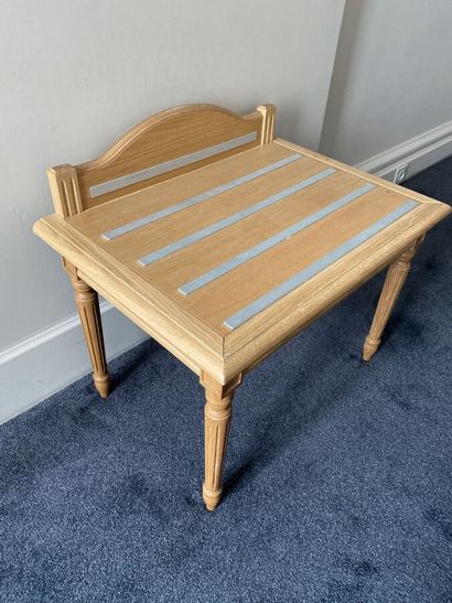 Luggage rack in light natural wood, top with...