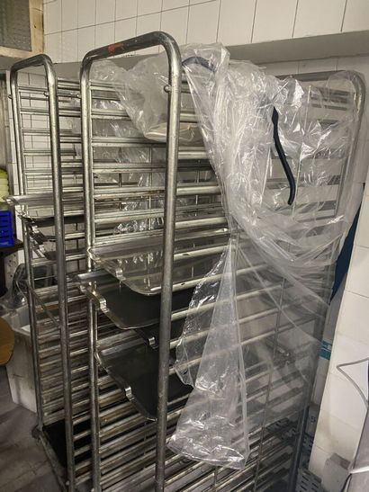 Three stainless steel ladder carts on wheels

Dimensions:...
