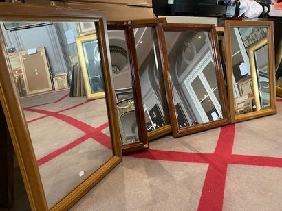 
Lot de 5 miroirs à baguettes en bois (vernis...
