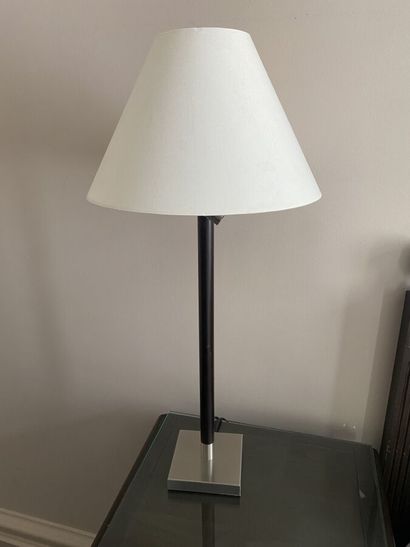 Two bedside reading lamps with chromed metal...