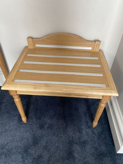 Luggage rack in light natural wood, top with...
