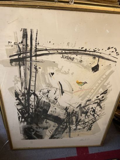 Lot of thirteen lithographs and modern engravings...