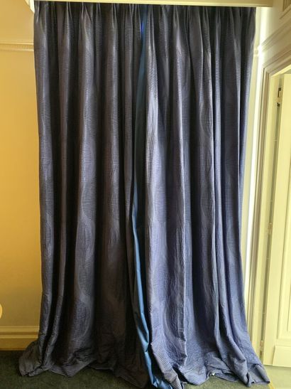 Pair of curtains in silky fabric with black...