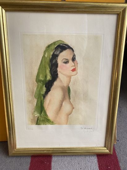Lot of 10 various framed pieces including...