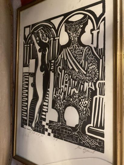 Lot of 18 framed pieces of different sub...