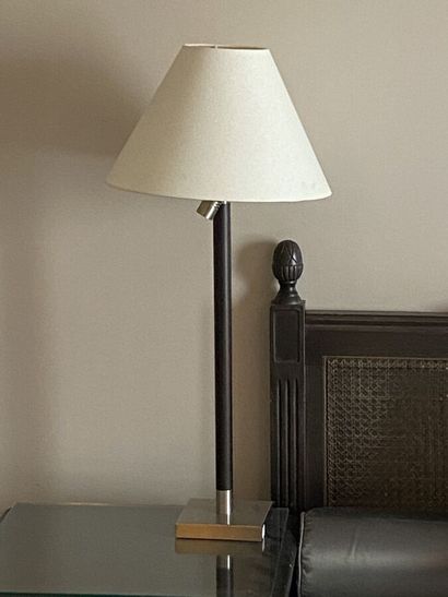Two bedside reading lamps with chromed metal...