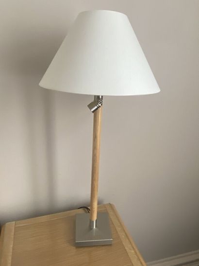 Two bedside reading lamps with chromed metal...