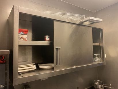 Stainless steel wall storage cabinet with...