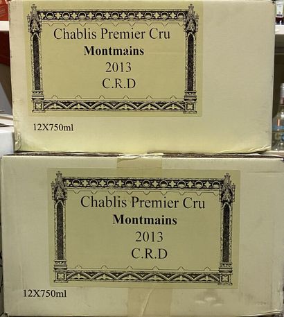 Deux cartons de douze bouteilles Chablis...