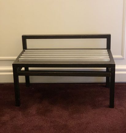 Luggage stand in black tinted veneer with...