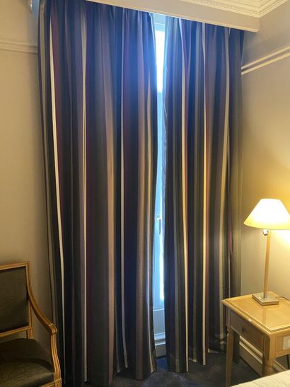 Pair of curtains in fabric with vertical...