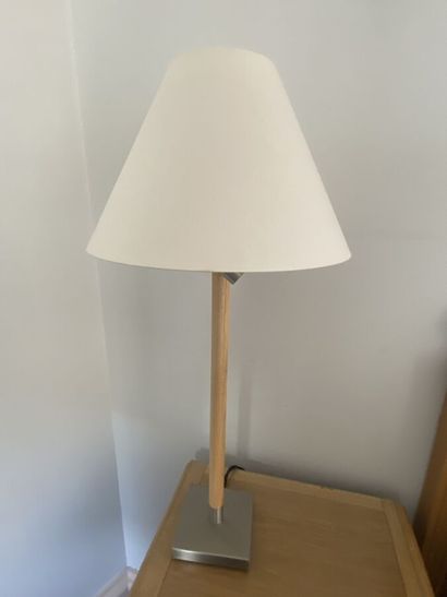 Two bedside reading lamps with chromed metal...
