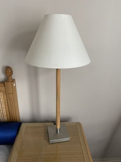 Two bedside reading lamps with chromed metal...