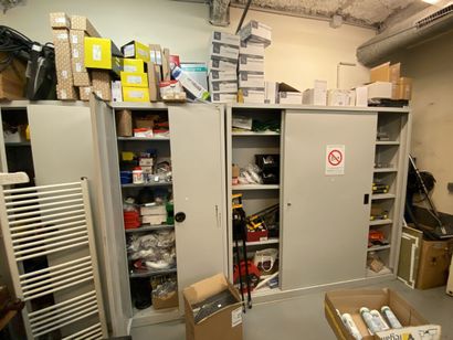 4 metal cabinets and their contents of hardware...