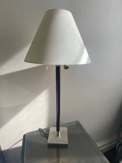 Two bedside reading lamps with chromed metal...