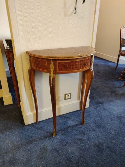 Half-moon console in the Louis XV style,...