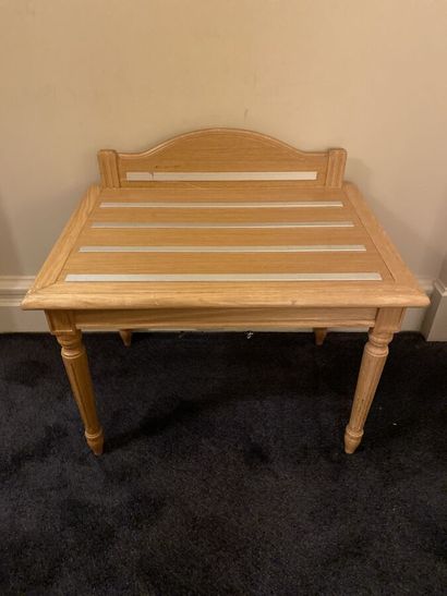 Luggage rack in light natural wood, top with...