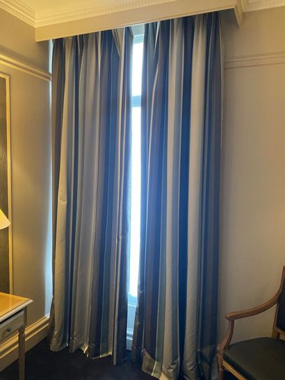 Pair of curtains in fabric with vertical...