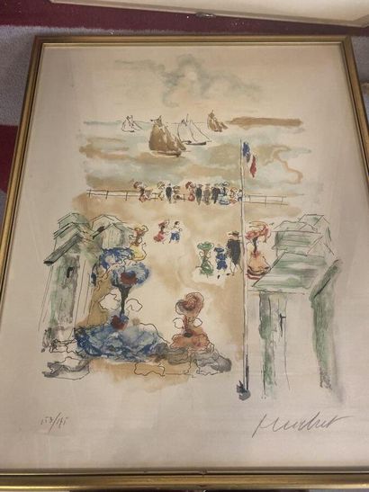 Lot of 16 framed pieces of which lithograpohies...
