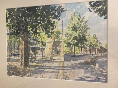 Lot of 16 framed pieces of which lithograpohies...
