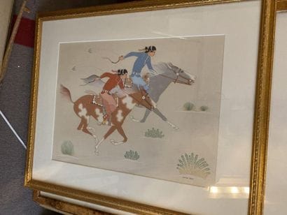 Lot of thirteen lithographs and modern engravings...