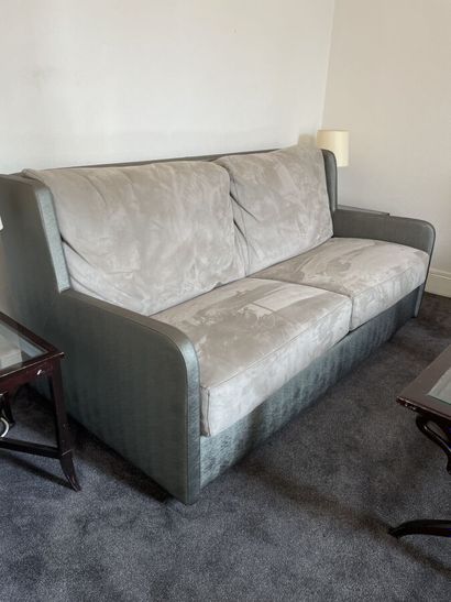 Sofa convertible into bed, grey fabric 

Dimensions:...