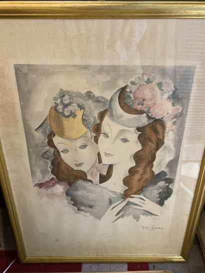 Lot twelve framed pieces of various female...