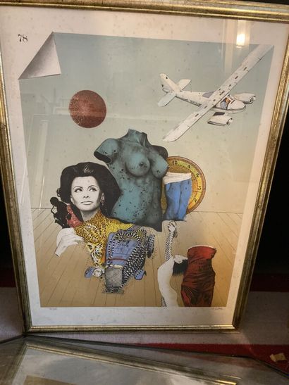 Lot of thirteen lithographs and modern engravings...