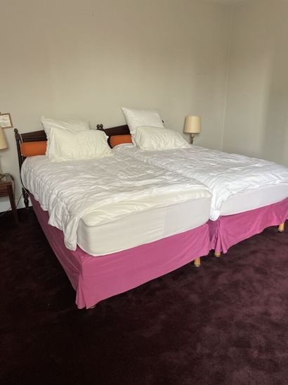 Two single beds, Directoire style headboard...