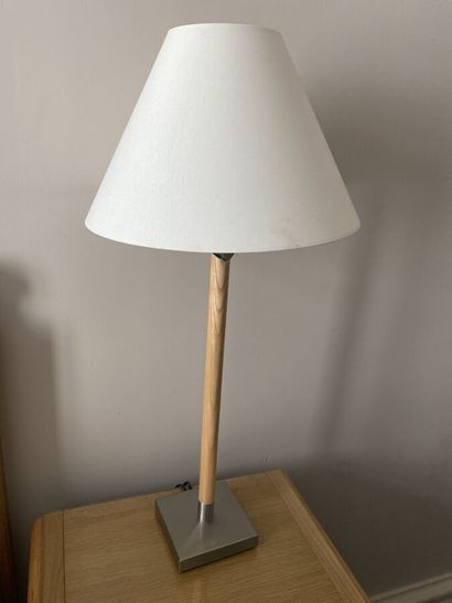 Two bedside reading lamps with chromed metal...