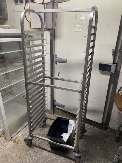 Three stainless steel ladder carts on wheels

Dimensions:...