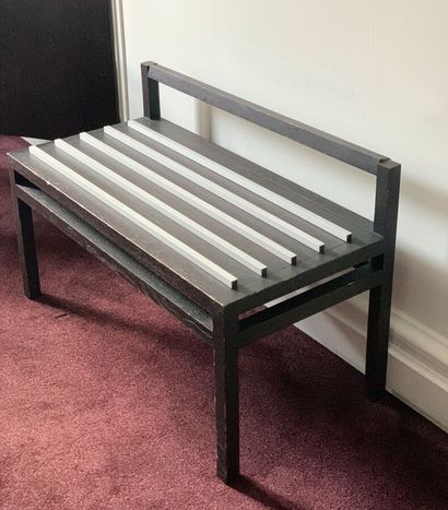 Luggage stand in black tinted veneer (In...
