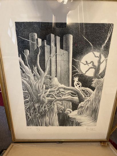 Lot of 18 modern prints including lithographs...