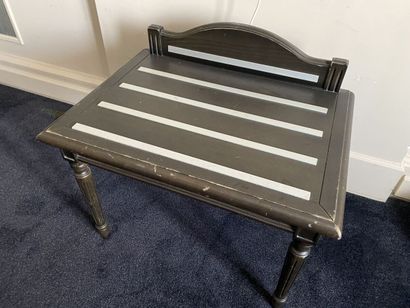 Luggage rack in dark natural wood, top with...