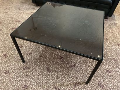 Coffee table in black metal and glass top.

Height:...