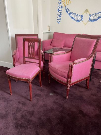 Pair of bergères and a pair of chairs in...