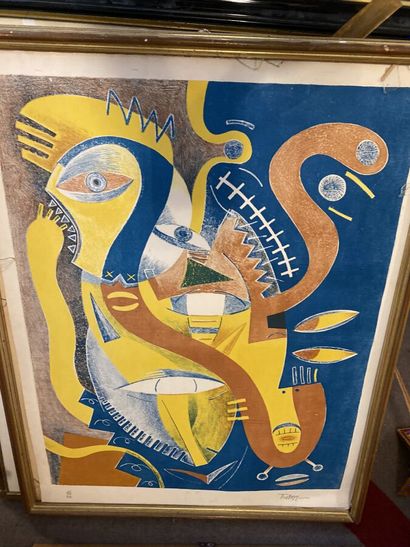 Lot of 18 modern prints including lithographs...