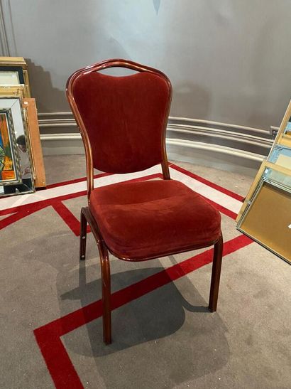 50 conference chairs upholstered in burgundy...