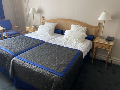 Double bed composed of two box springs and...