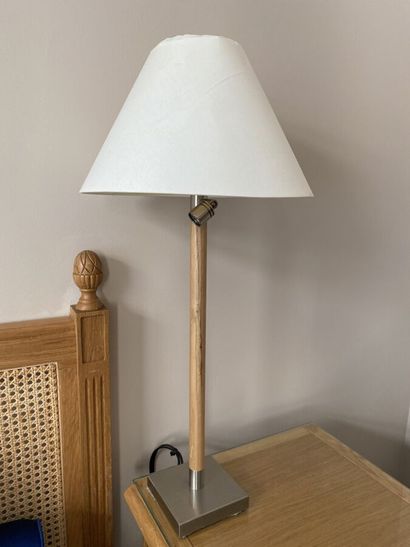 Two reading lamps of bedside with chromed...
