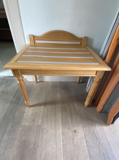 Luggage rack in light natural wood, top with...