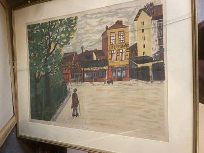 Lot of 16 framed pieces of which lithograpohies...