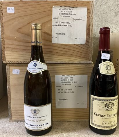 Une caisse bois six bouteilles Crozes Hermitage...