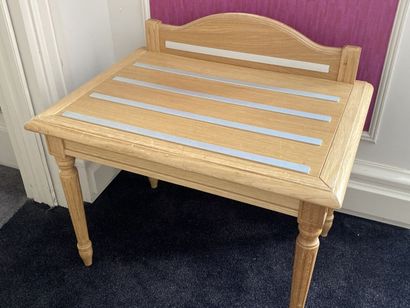 Luggage rack in light natural wood, top with...