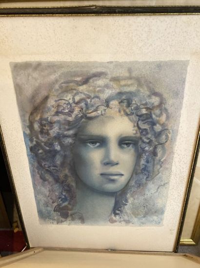 Lot twelve framed pieces of various female...